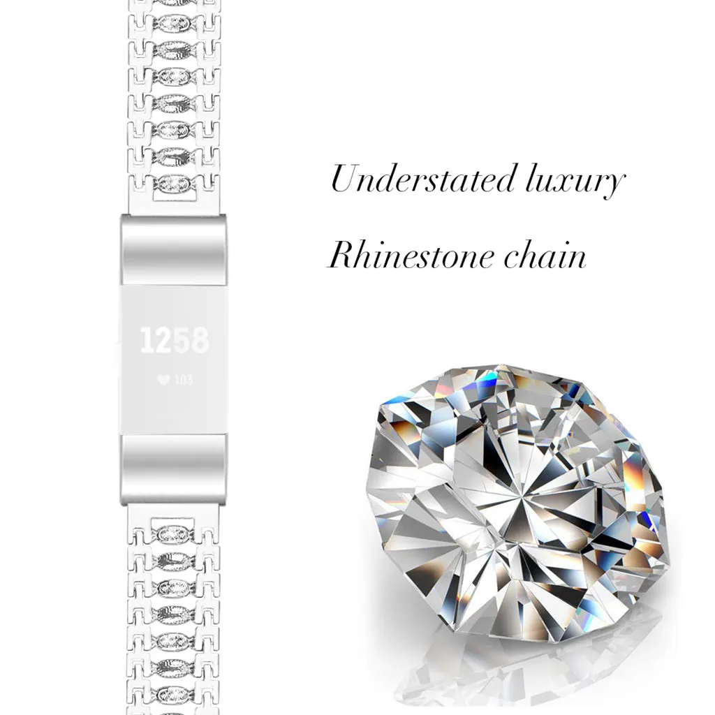 Блестящий металлический браслет из нержавеющей стали ремешок для смарт часов