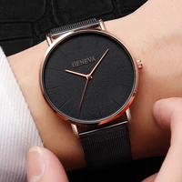 2022 new geneva men elegant thin quartz watch men metal mesh stainless steel watches mens top brand luxury relogio masculino