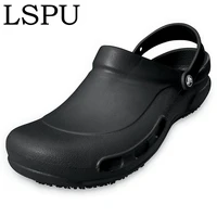 kitchen chef shoes non slip waterproof oil proof work shoes slip on resistant casual safety shoes kitchen cook clogs size 36 45