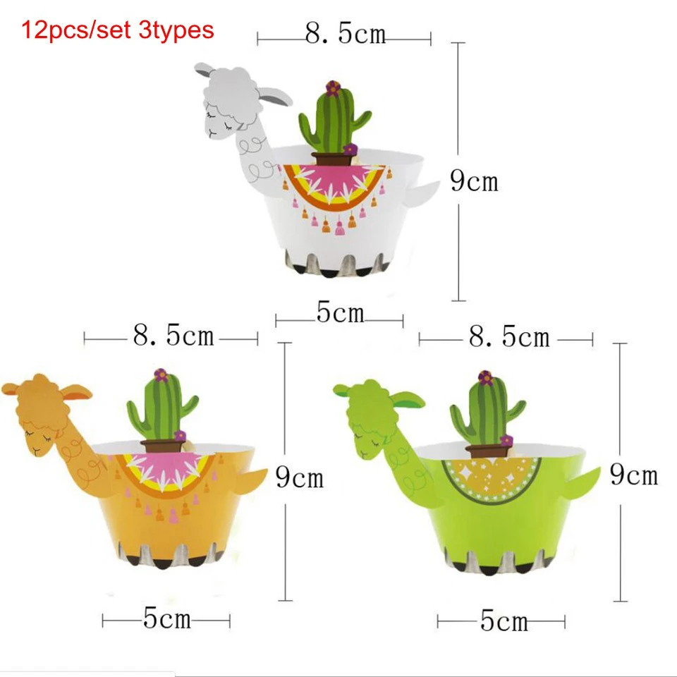 12pcs Alpaca 1 компл. Джунгли вечерние дикие милые животные воздушные цифры с днем рождения баннер для ребенка душ день рождения для вечеринки в стиле сафари поставки - Цвет: 12pcs Alpaca