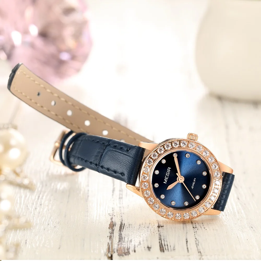 Для женщин Роскошные часы Reloj Mujer 2018 люксовые от бренда MEGIR Twinkly небольшой из