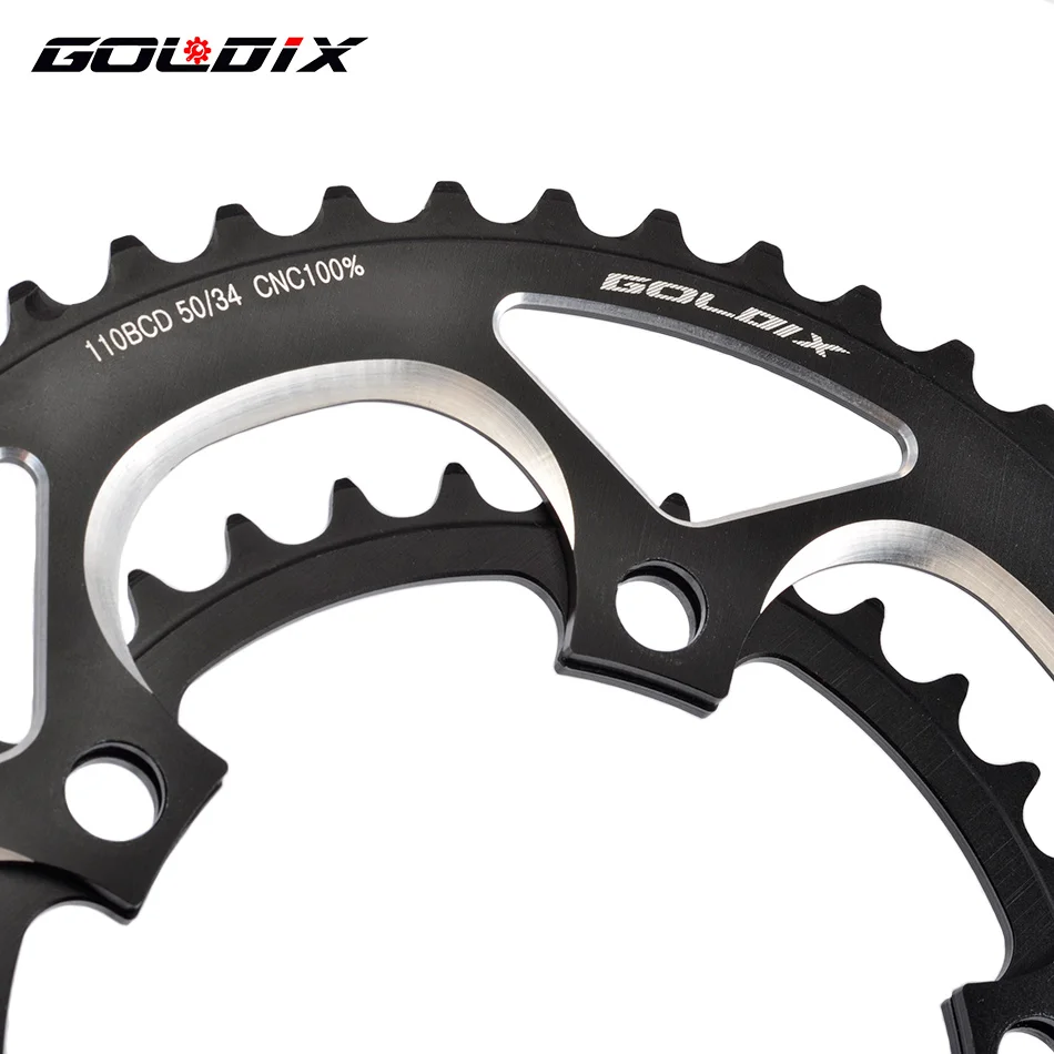 GOLDIX chainring 110 bcd дорожный велосипед 34T 50T сталь/алюминий Chainwheel 8/9/10/11 speed Tooth plate Parts |