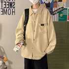 Hybskr 2022 осенние новые свободные вельветовые рубашки, мужские винтажные повседневные блузки с длинным рукавом, модная уличная одежда в стиле Харадзюку, мужской кардиган