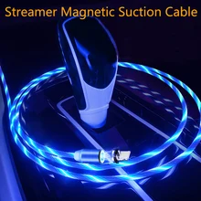 Автомобильный зарядный кабель светодиодный светящийся Магнитный usb-кабель для Hyundai Solaris Accent i30 ix35 i20 Elantra, Santa Fe tucson getz