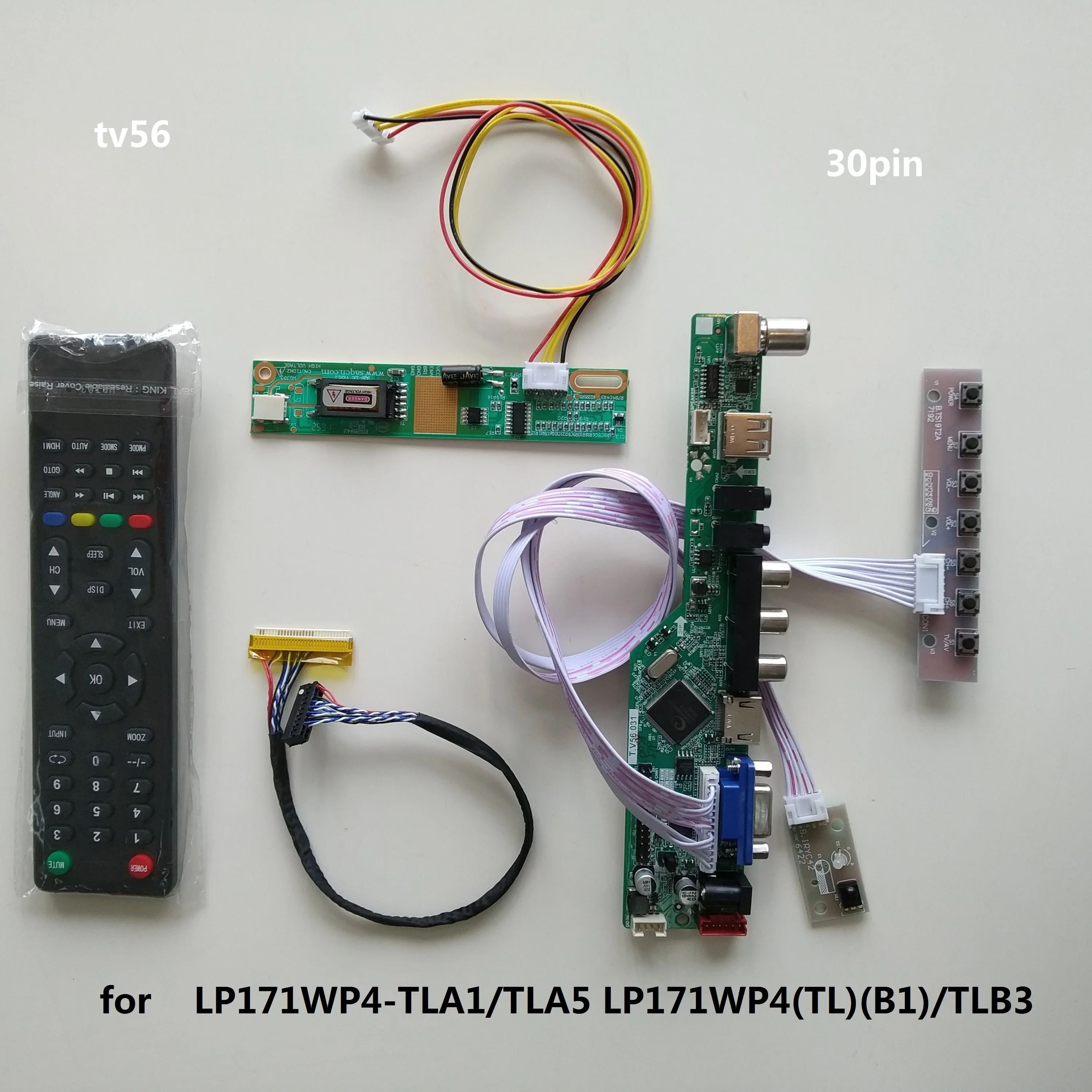 

TV USB LED LCD AV VGA HDMI-compatible AUDIO Controller Board For LP171WP4-TLA1/TLA5 LP171WP4(TL)(B1)/TLB3 1440×900 17.1"