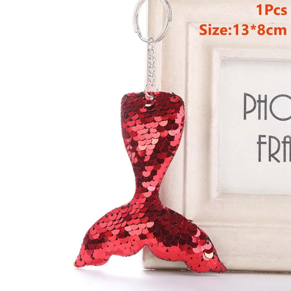 Mermaid Keychain 8 Taoup 1 шт. градиентный цвет блестки маленький брелок с хвостом русалки с днем рождения Русалка тема вечерние украшения для девочек детские украшения - Цвет: Mermaid Keychain 8