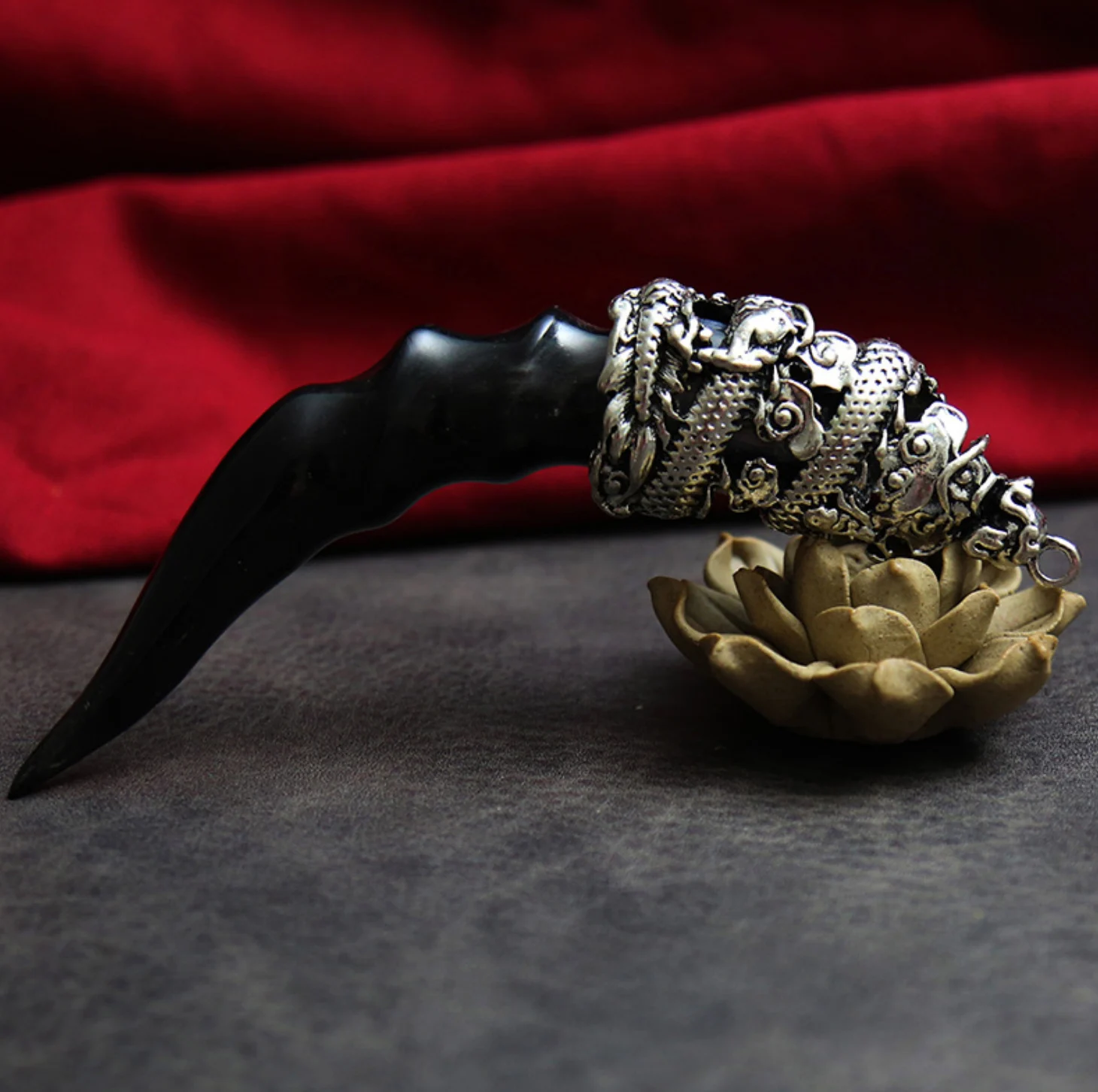 

Аксессуары для ожерелья Hoh Xil из черного овечьего рога, подвеска, искусство, серебряные поделки