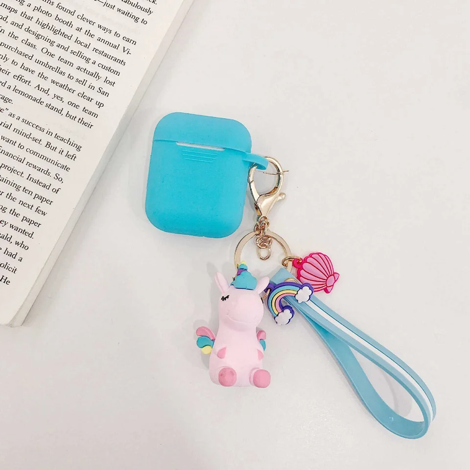 AB5 Для AirPods чехол с милым брелком Единорог/мини конфеты фрукты аксессуары чехол s Для Air pods 2 Силиконовый беспроводной чехол для наушников - Цвет: AB5