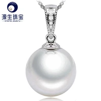ys luxury 18k solid gold diamond pendant 10 13mm natural freshwater edison pearl pendant necklace