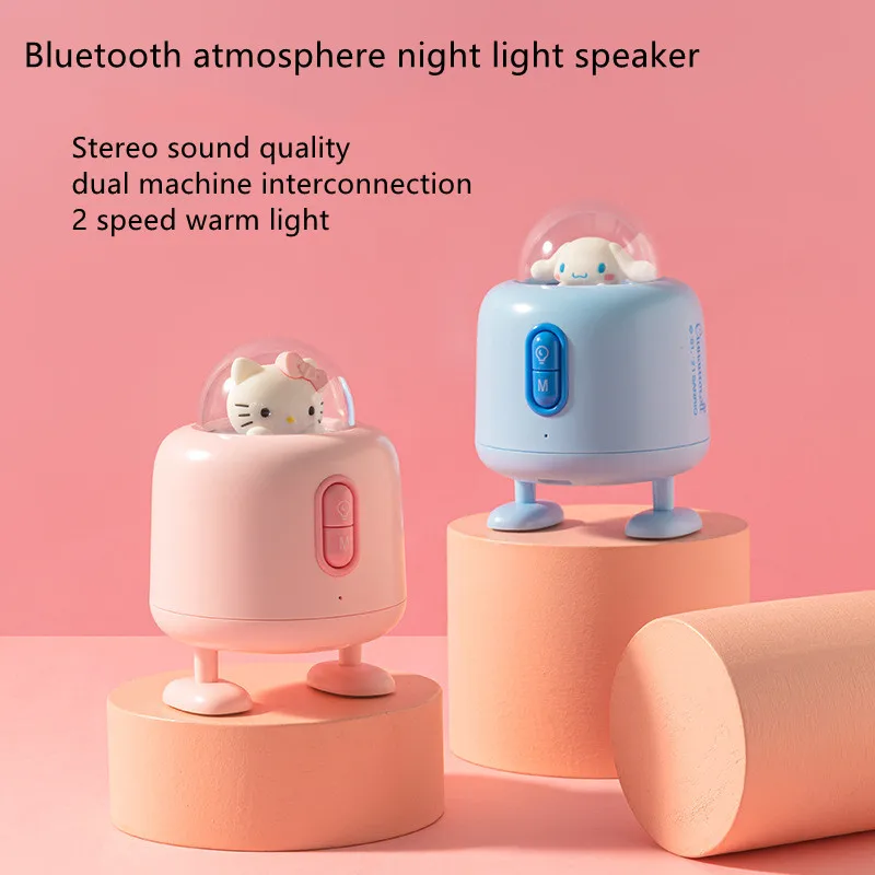 

Kawaii Sanriod аниме периферийная серия Kitty Cinnamoroll Bluetooth атмосфера Ночной свет динамик мальчик девочка подарок