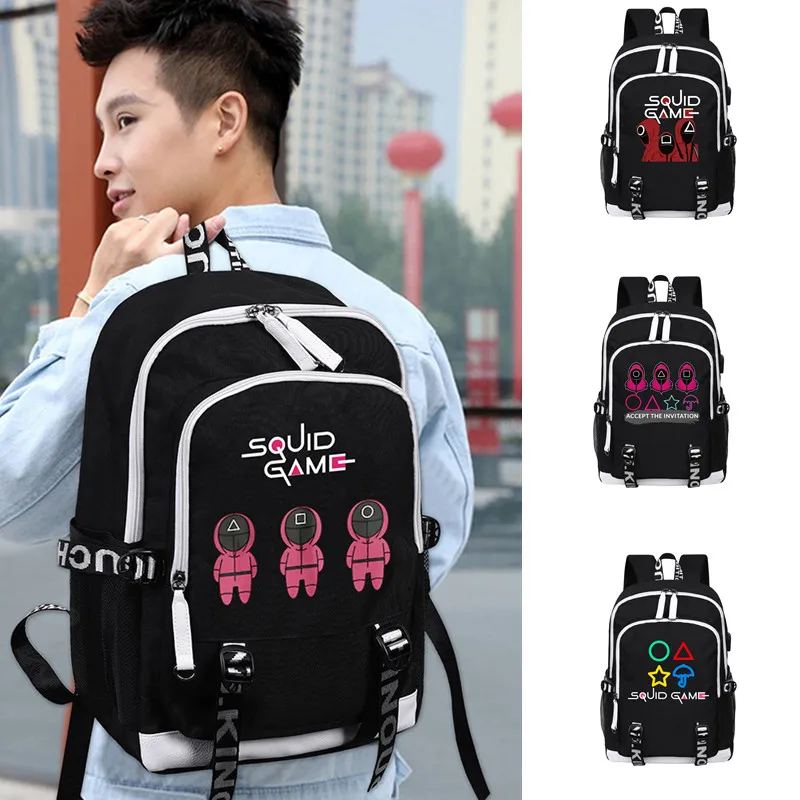 

Рюкзак из ткани «Оксфорд» для подростков, детский школьный ранец для косплея, дорожные сумки для мужчин и женщин, сумка для ноутбука с USB-зар...