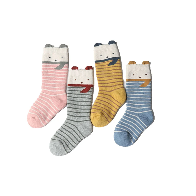 

Baby Lotus Winter Terry Warm Animal Cartoon Striped Kids Knee High Socks Baby Girl Long Socks Toddler Boy Socks