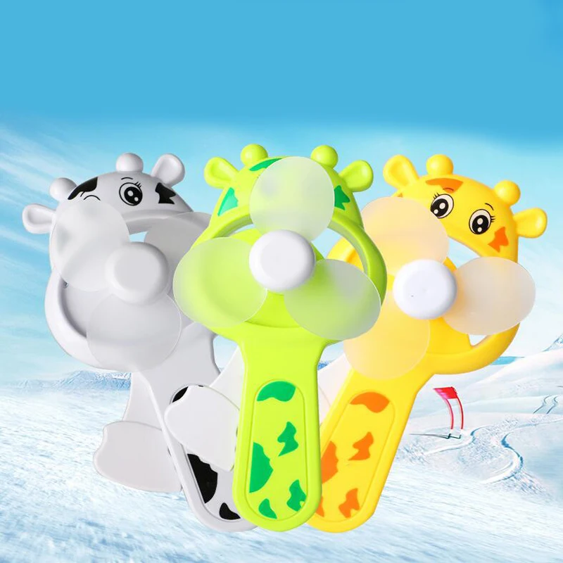 1 шт. пластик ручной коленчатый вентилятор работающий от батареи Портативный на