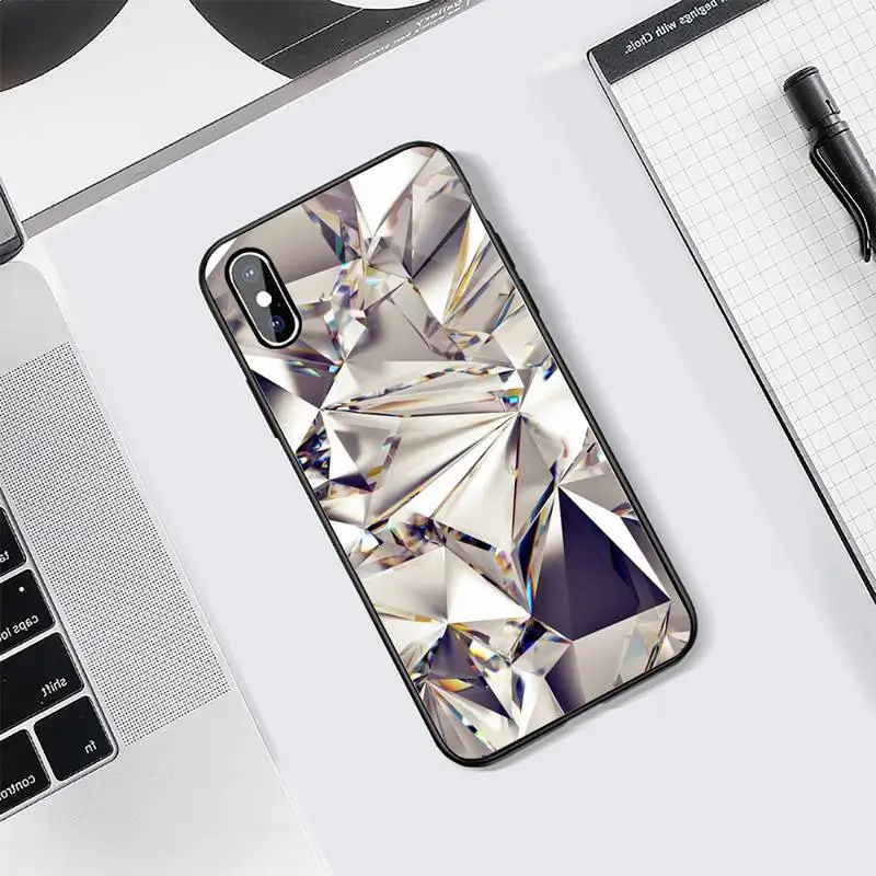 

Crystal Cool Diamond glitter bling Phone Case Tempered glass For iphone 5C 6 6S 7 8 plus X XS XR 11 PRO MAX