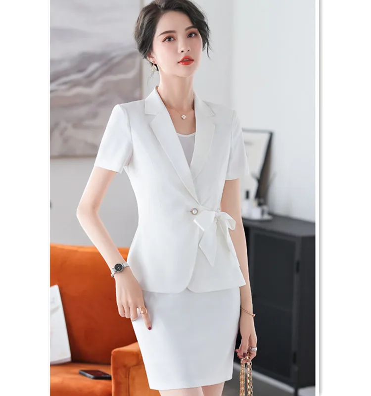 Женский деловой костюм с юбкой и коротким рукавом Новинка лета 2020 женская