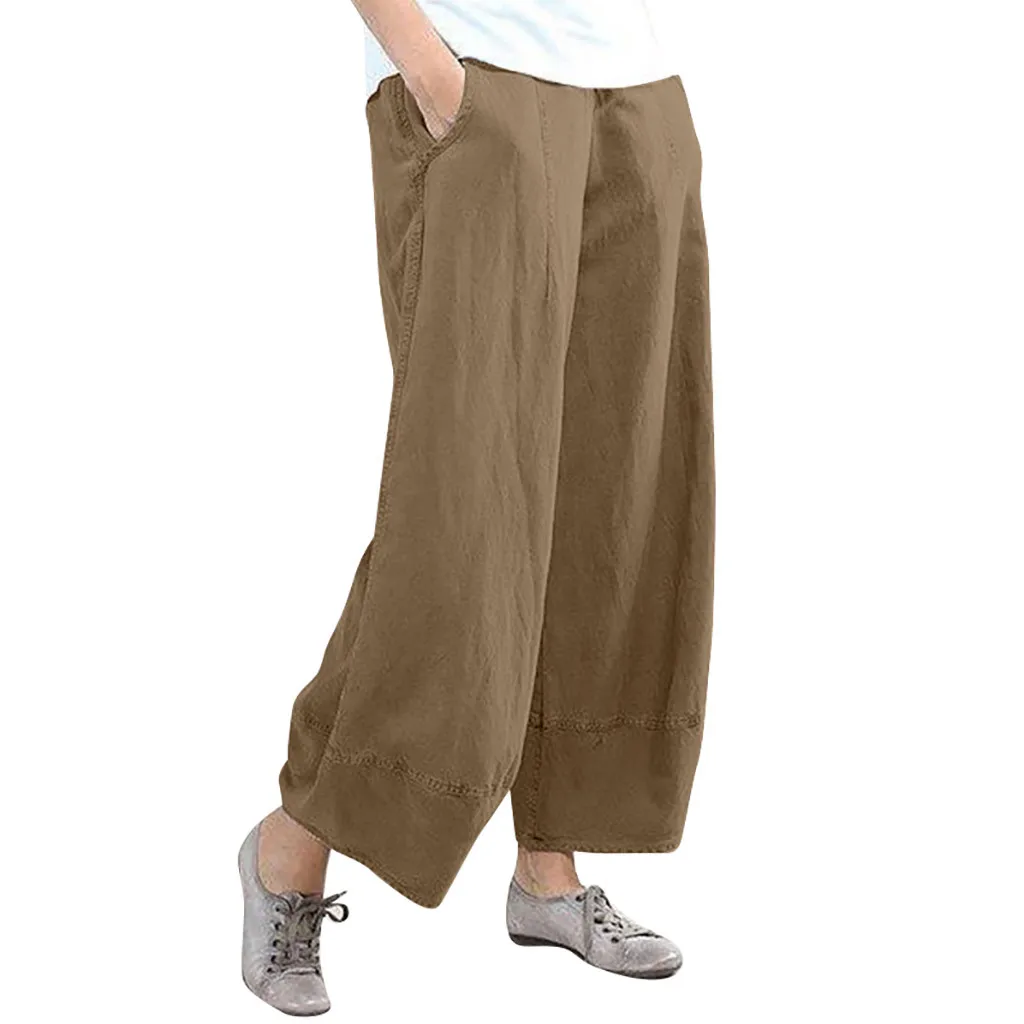 Женские брюки мешковатые широкие женские однотонные штаны с высокой талией