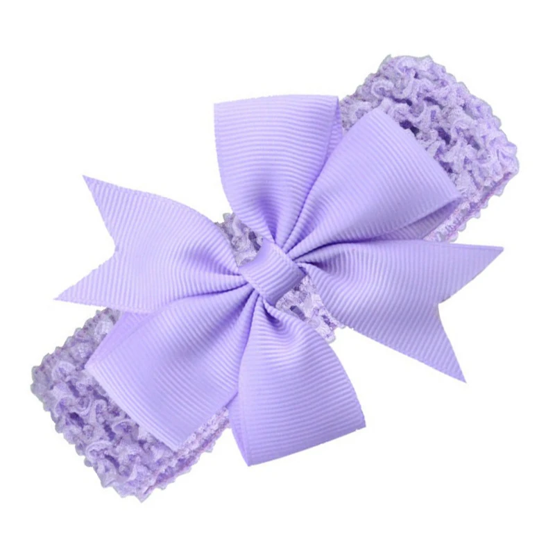 2 шт./лот лидер продаж однотонные головные уборы лента в рубчик с бантом и