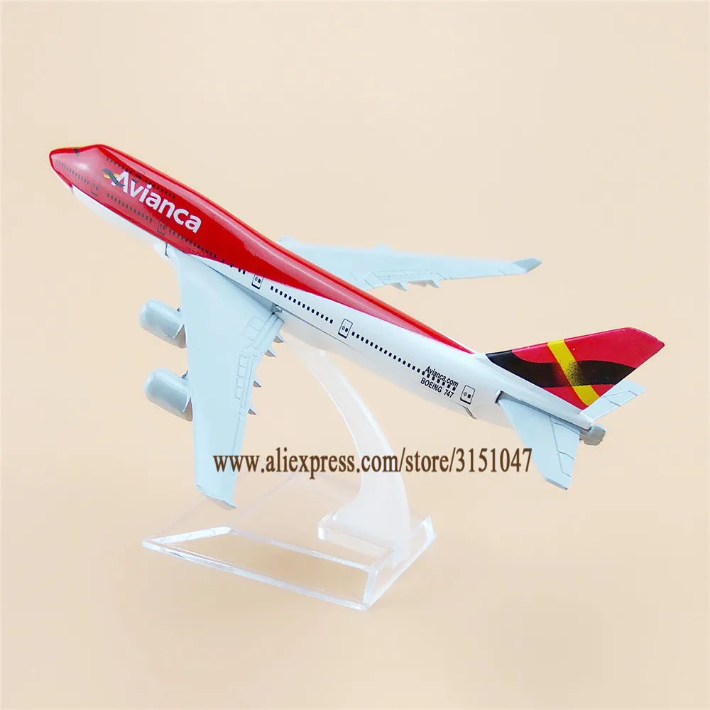 

16cm Red Air Colombia Avianca Airlines Plane Model Boeing 747 B747-400 Airways Airplane Model Alloy Metal Aircraft Mode
