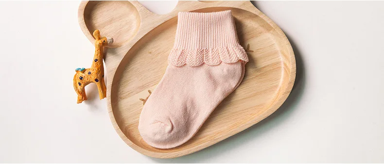 5 пар/лот Милые хлопковые носки с оборками для маленьких девочек Дышащие