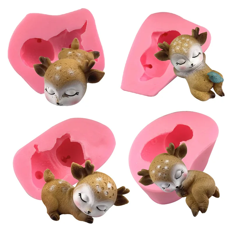 

2021 New Cute Deer Shape Silicone Molds for Baking Sponge Chiffon Mousse Dessert Cake Molds Food Grade Wholesale Drop Shipping