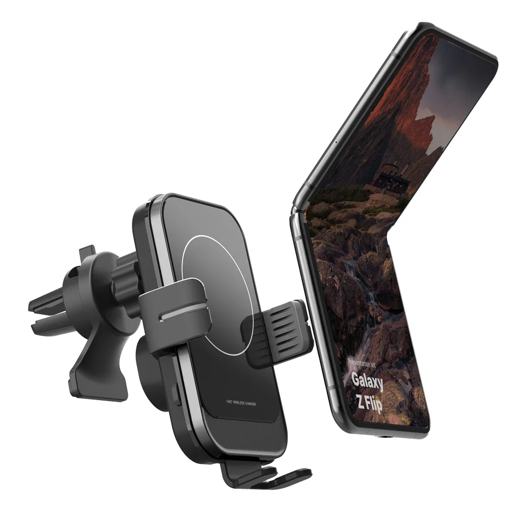 schitec universal 15w qi car phone holder wireless car charger automatic alignment car mount cd air vent mount car charger free global shipping