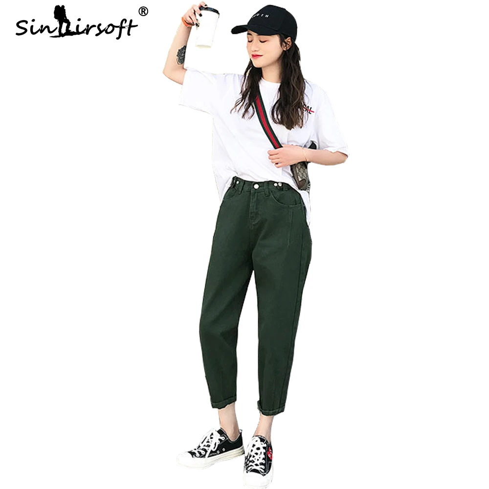 Корейская мода повседневные женские джинсы пять в одном цвете хлопок брендовые