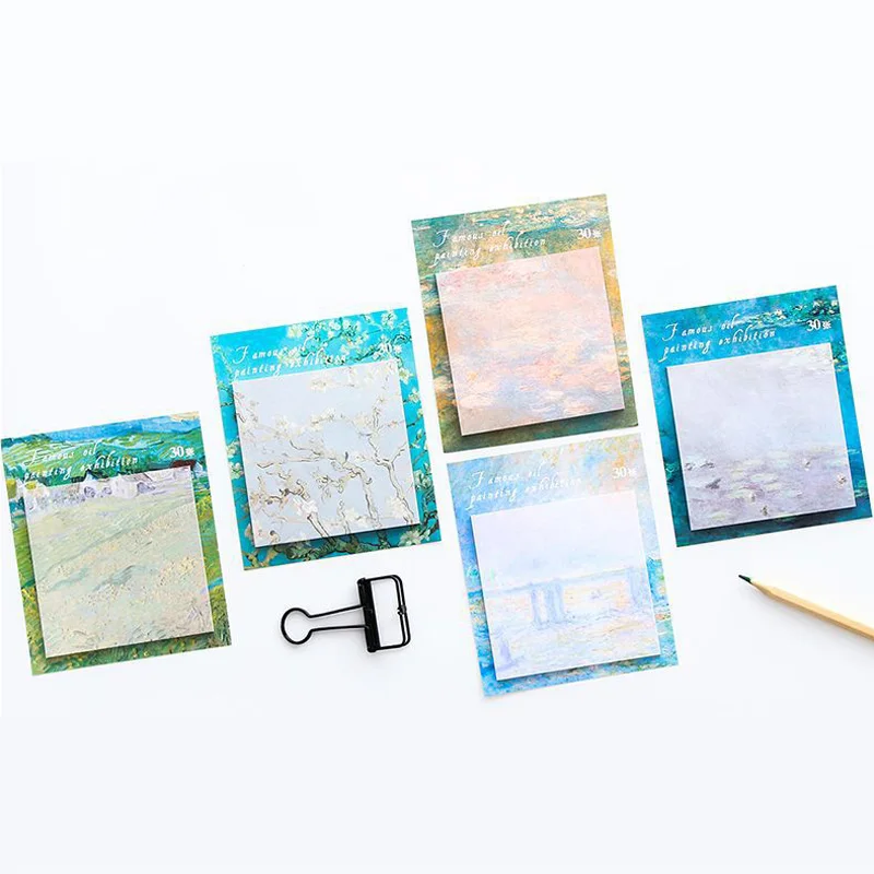 Креативные блокноты для заметок знаменитая картина маслом наклейки N times простые