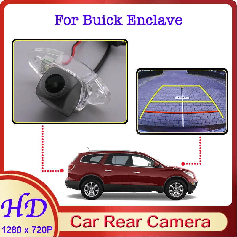 Cámara de ojo de pez para coche Buick Enclave, imagen inversa, 2008 ~ 2014, visión nocturna, HD, resistente al agua, 720P