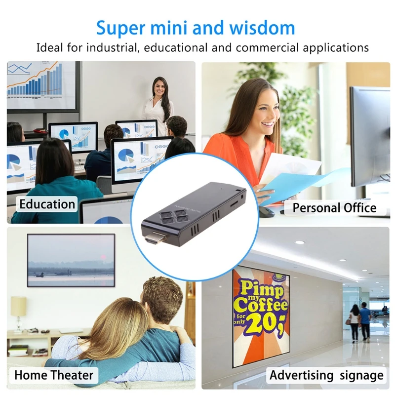 

MINI PC Computer Stick I-ntel A-tom Z8350 Quad Core 1.44GHz 2GB/32GB TV Stick