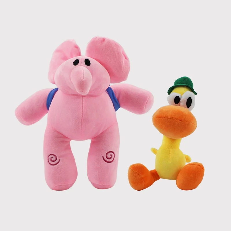 Набор из 2 15-27 см Pocoyo Toys Elly Pato Loula плюшевая кукла Pocoyo собака утка слон мягкие Stufffed куклы животных товары для вечеринки, игрушки - Цвет: E-opp bag