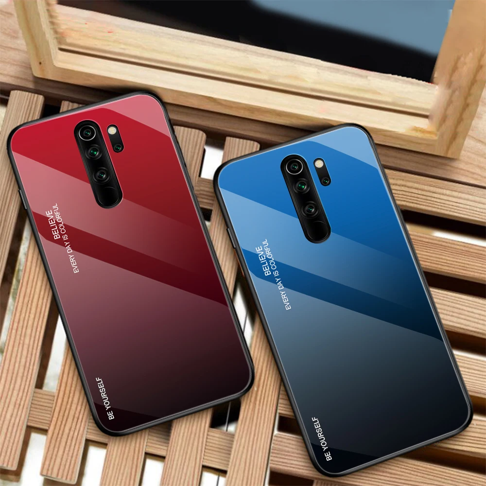 Градиентный стеклянный чехол для Xiaomi Redmi Note 7 8 Xiomi 9 7A Go K20 Pro Mi SE CC9 9T чехол|Бамперы| |