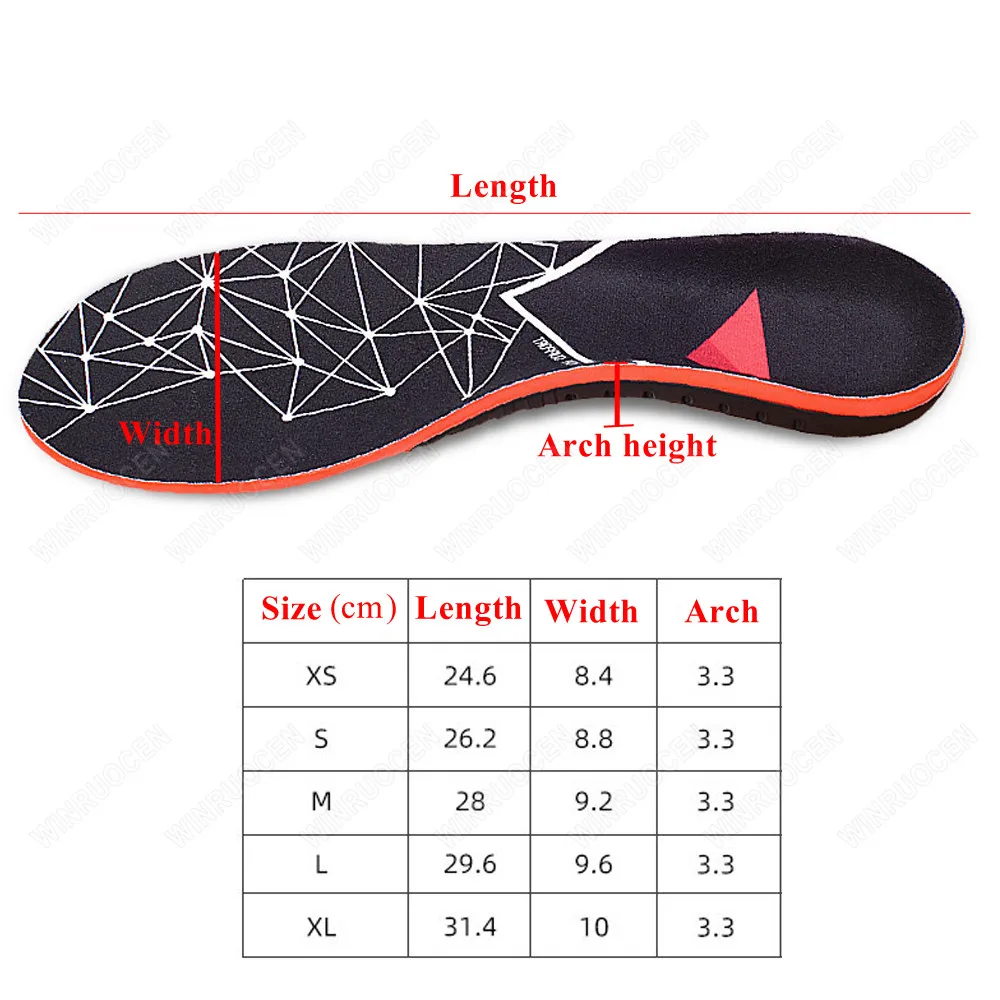 WINRUOCEN The best flat feet EVA Orthotic Sports Insole Arch Support Heel Cushion Insert Shoe X/O leg Pad breathable size 35-47 images - 6