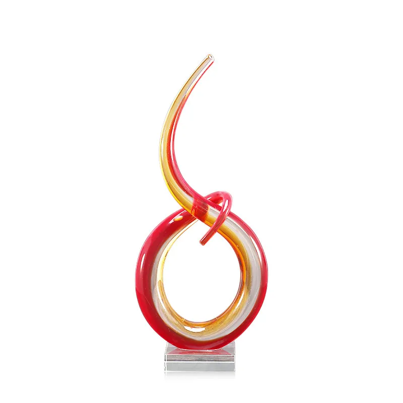 35 см абстрактный ритм стеклянная скульптура стеклянный орнамент элегантная