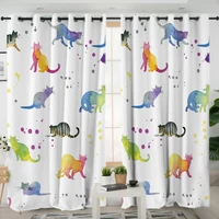 3d window curtains cortinas de dormitorio colorful cute cat print room home decor rideau de fenetre drapes cotinas rideau salon