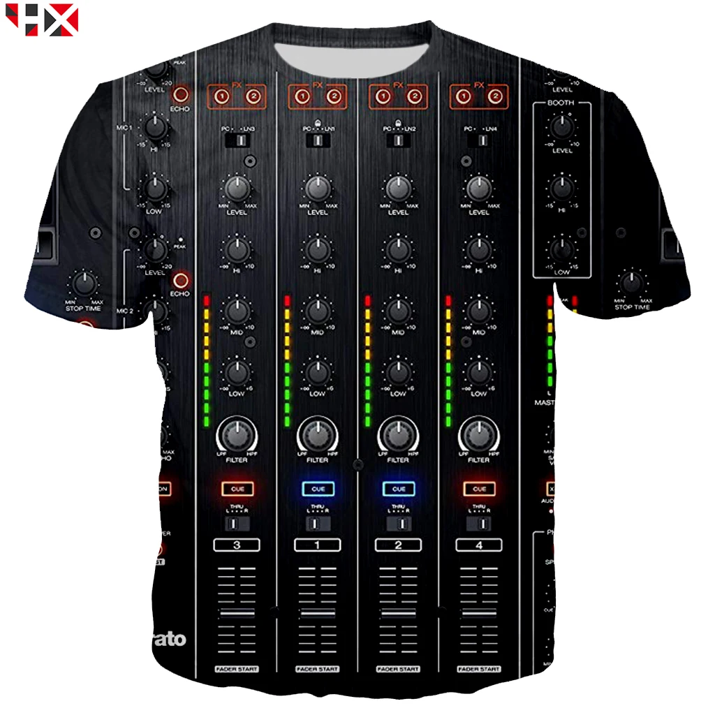 Новая футболка для DJ с электронным звуком мужчин и женщин модная крутая 3D принтом