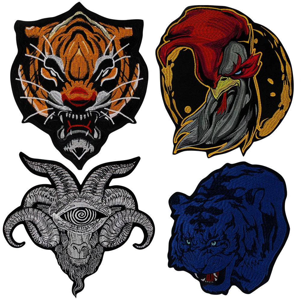 

Велосипедные тепловые нашивки с овечкой, черепом, тигром, петухом, для одежды, наклейка «сделай сам», термонаклейка на футболку