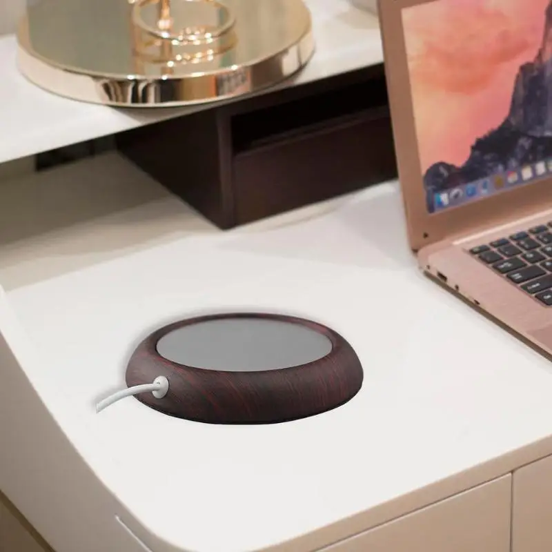 Портативная чашка из древесного зерна с USB, подогреватель для напитков, кружка для напитков, коврик, кружки, сохраняющие тепло, нагреватель, кружки, подставка для офиса, домашнего использования