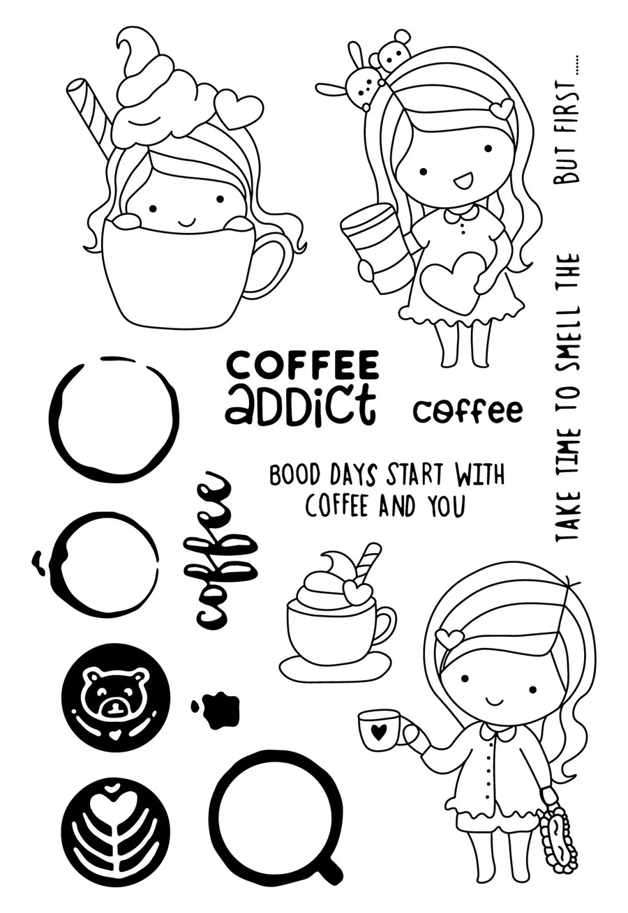 

Girl and boy Transparent Clear stamps and metal cutting dies