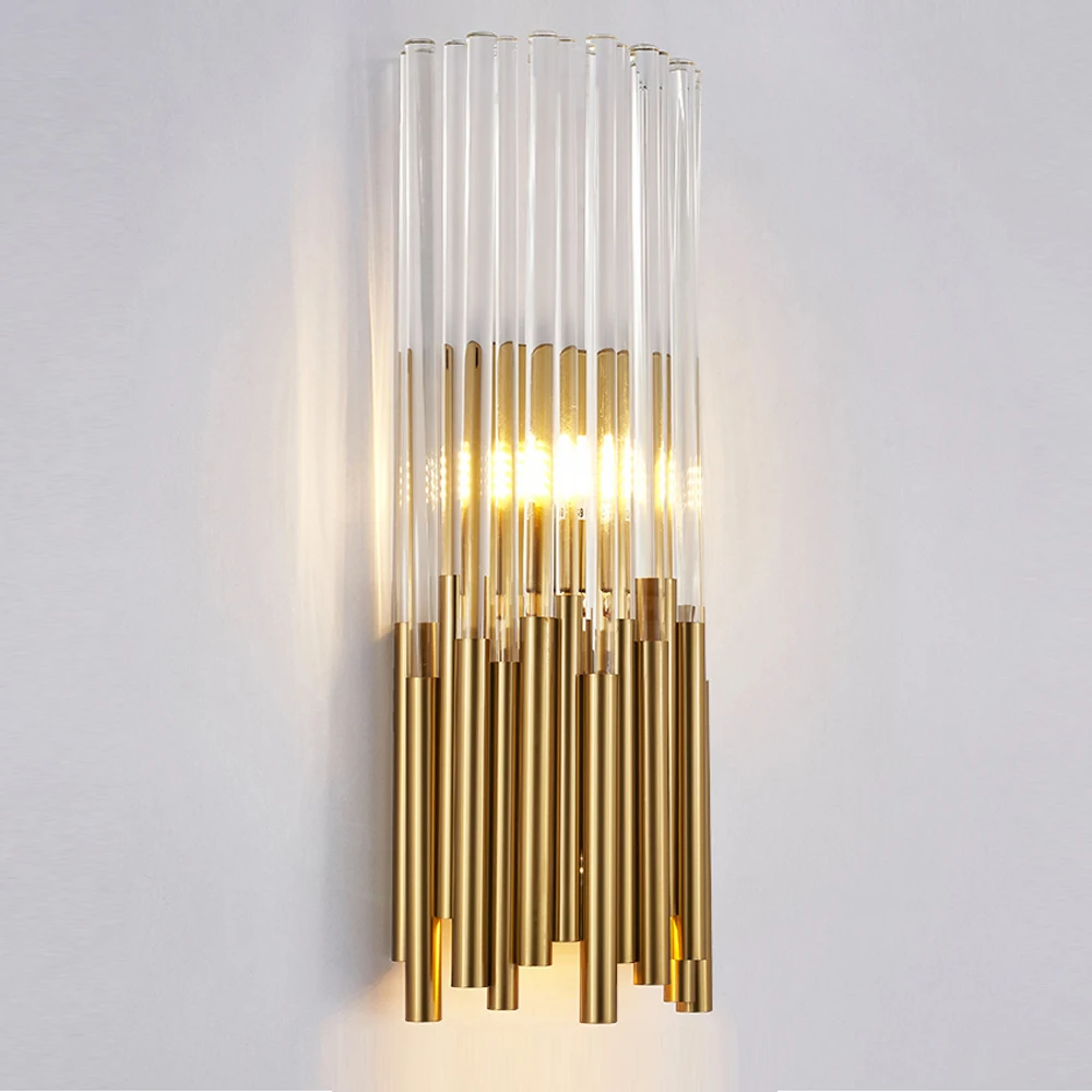 Современные Стеклянные Настенные светильники Золотой wandlamp Dia18* H45cm светодиодный настенный светильник для дома