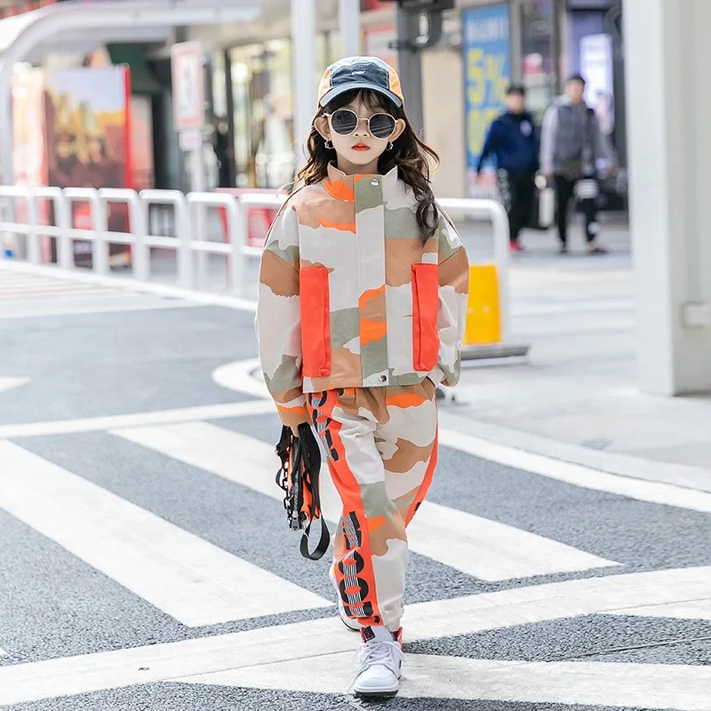 

Комплект одежды для девочек, кофта на молнии и штаны, спортивный комплект из 2 предметов для подростков, школьная форма для девочек, детская ...