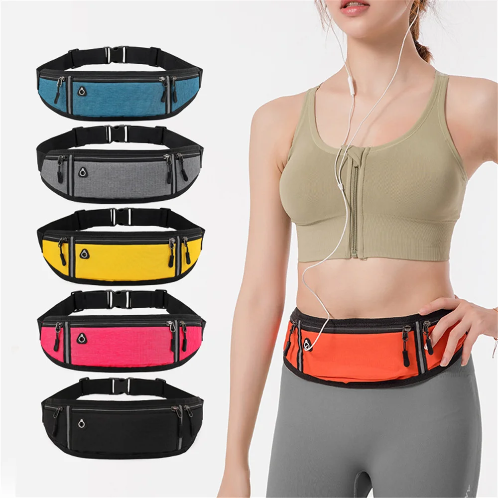 

Fitness Portable Sports Pockets Unisex Waist Belt Bum Bag Jogging Running Travel Pouch Keys Mobile Money Sport Waist Pack