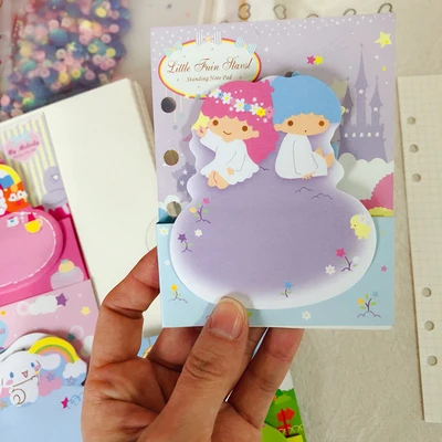 E Kawaii, Корейская девушка, мелодия, две звезды, блокнот, планировщик, сделай сам, самоклеющиеся, Липкие заметки, милые канцелярские принадлежности, школьные, офисные принадлежности, подарок - Цвет: E