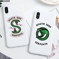 american tv riverdale southside serpents phone case for iphone 11 pro max x xr xs 8 7 6s plus candy white silicone cases