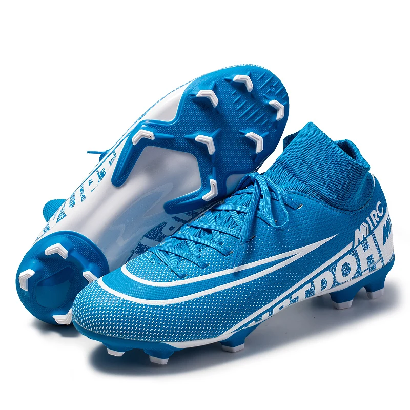 

Football Field Boots Training High Top Ankle Sport Sneakers Football Shoes Grass Soccer Long Spikes Outdoor Turf Futsal Soccer