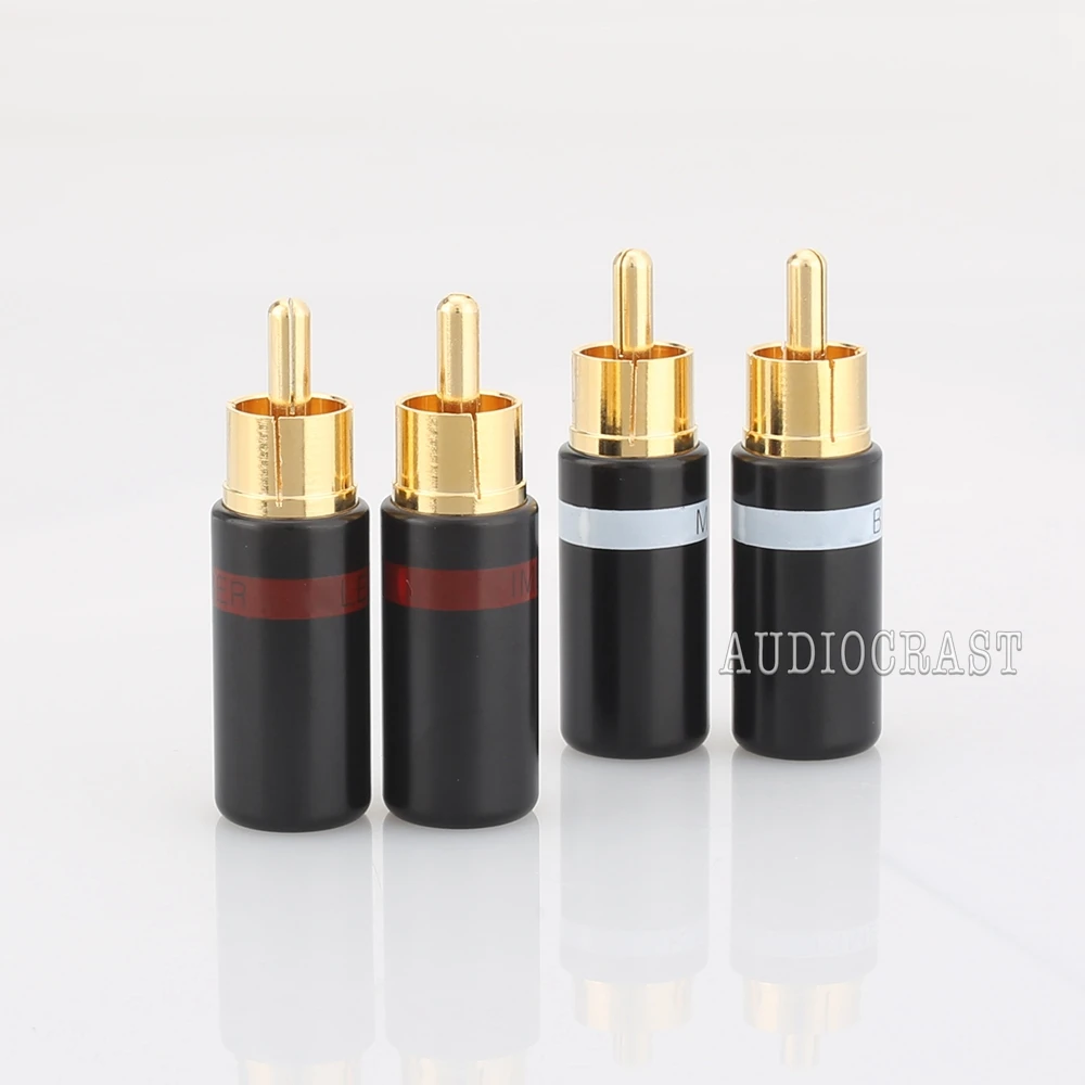 Hifi 4 шт. позолоченный Rca Штекер Аудио AMP межблочный rca разъем