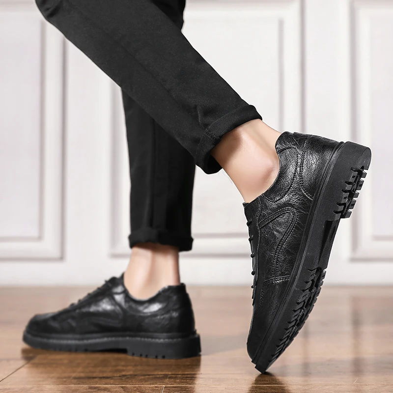 Мужская повседневная кожаная обувь Уличная модная кроссовки роскошная