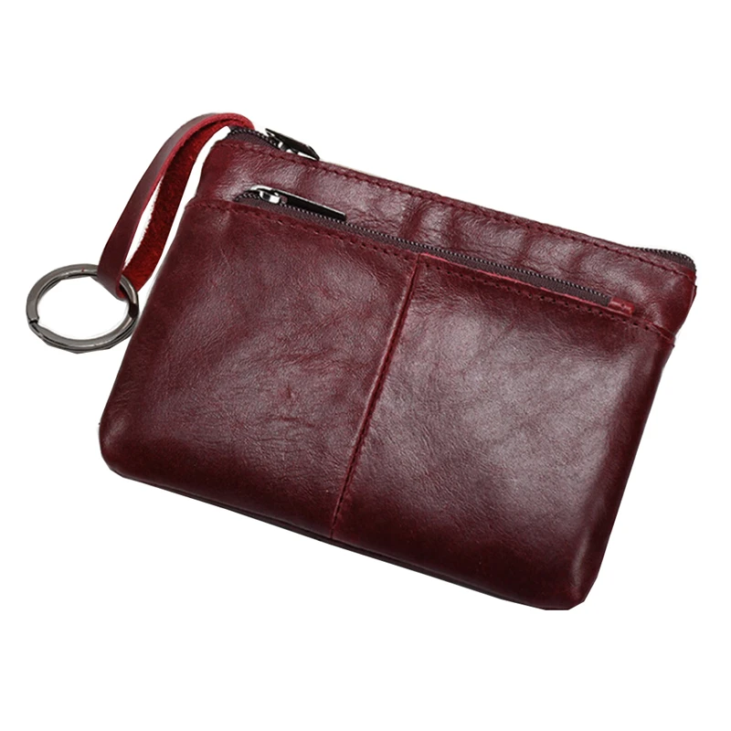 Черный женский кошелек кожаный для монет сумочка из искусственной кожи на молнии