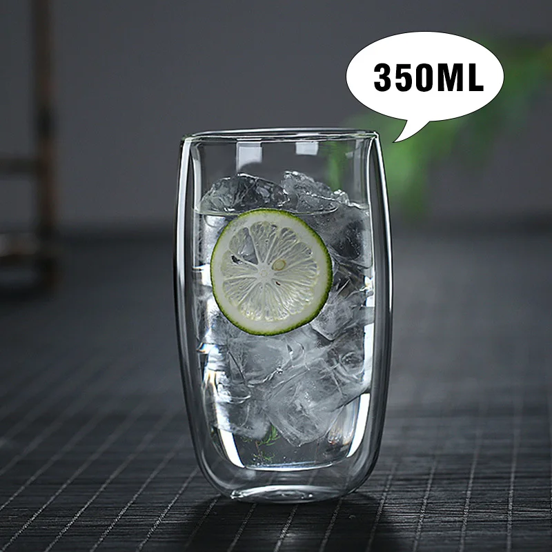 glass cup CB316-A Стаканы с двойным дном Термостойкие двойными стенками Стекло Кофе Чай чашки и кружки Qith двойное дно пивные кружки вина Стекло чашки 80/180/240/250/350/450 мл кружка с двойным дном стакан чашка бокалы чашка с двойным - Цвет: glass cup CB316-A