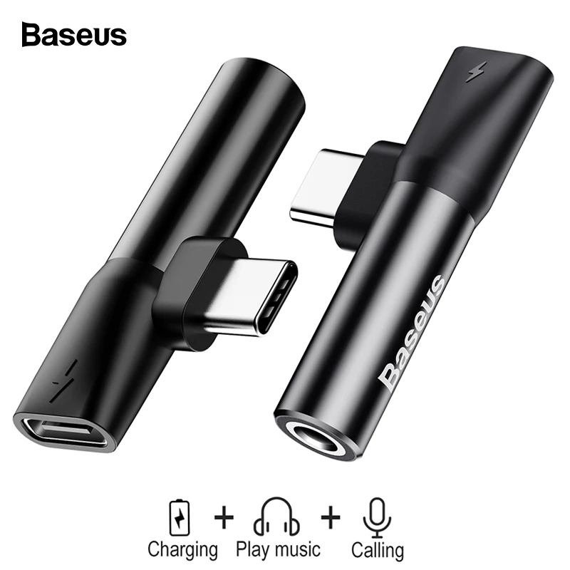 Baseus Usb type C до 3,5 мм Aux Jack аудио адаптер для samsung S10 S9 S8 Xiaomi Mi9 huawei mate 20 P30 Pro ype-C зарядный адаптер