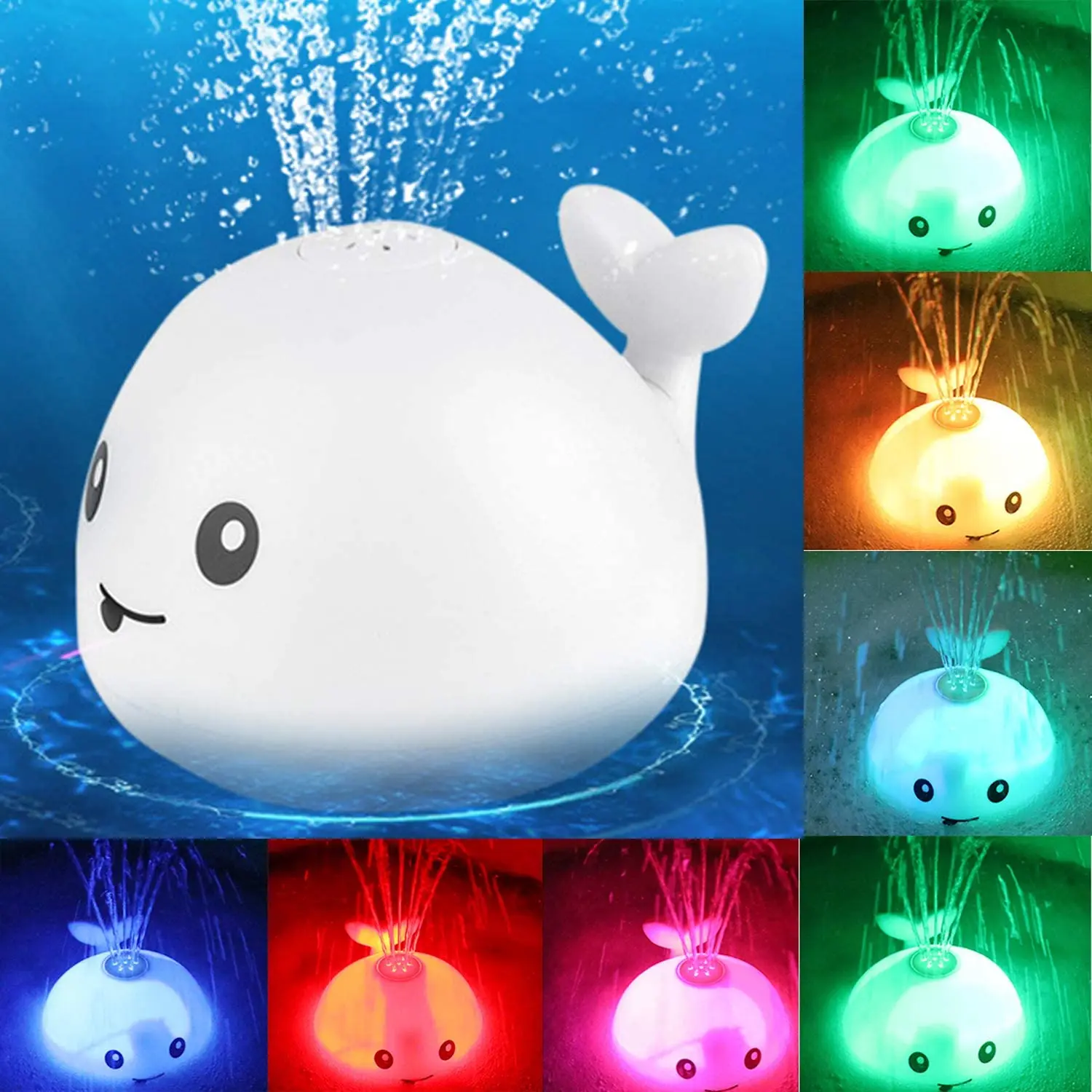 

NEW Baby Bath Flashing Light And Spray Water Whale Toys Water Reaction Flashing Baby Bathroom Toys Lamp Bath Toys As Kids Gift